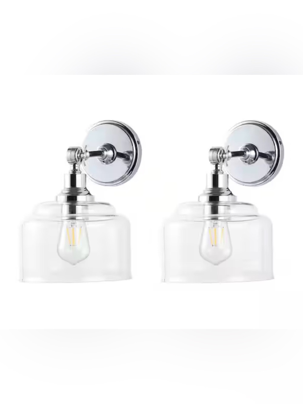 Lansor 9.5 in. 1-Light Chrome/Clear Wall Sconce - Picture 3 of 5